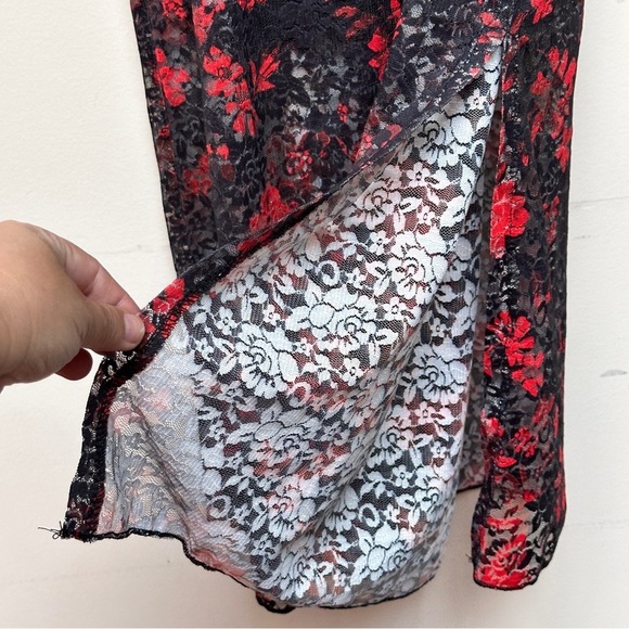 Almost Famous Lace Midi Dress Red/Black Size Small - Picture 3 of 10